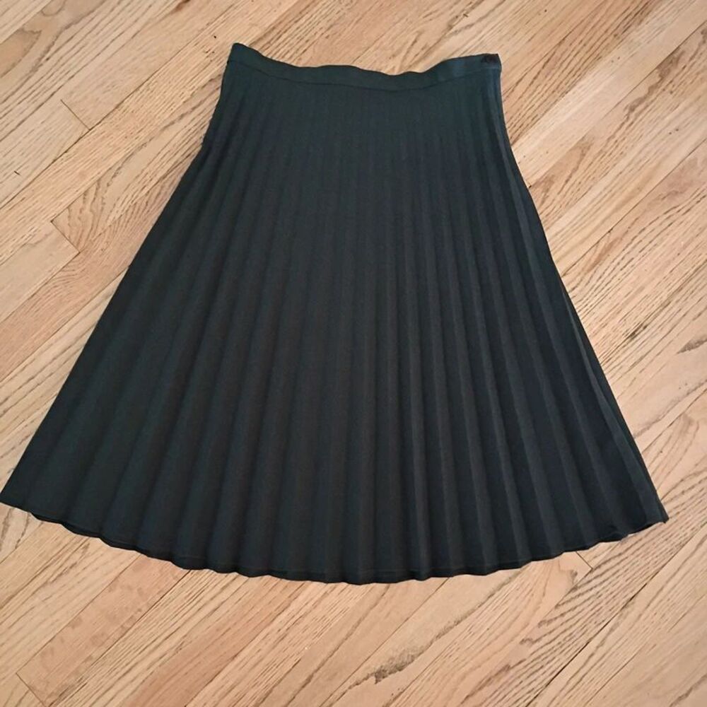 Newport News Vintage Knife Pleated Grey Midi Skirt Women's Size 12